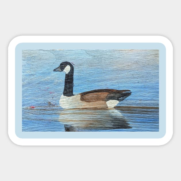 Canada Goose Reflections on the Lake Sticker by Matt Starr Fine Art